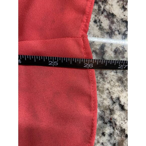 Cato Est 1946 Womens Blouse M Coral V Neck Lightweight Flowy Lagenlook Preppy - Picture 8 of 8